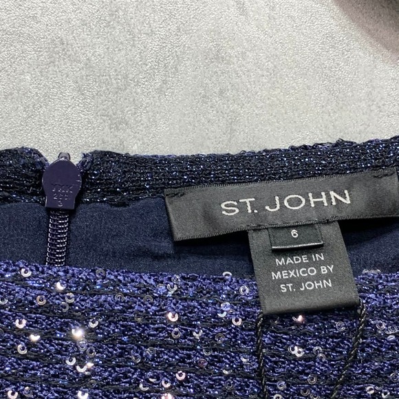 St. John Navy/Silver Glimmering Sequin Embellished - Picture 3 of 10